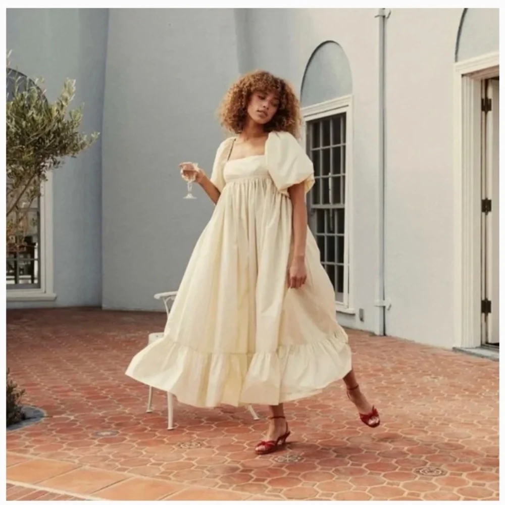 cesarina dress from dôen Adrienne - Salt A removable viscose georgette slip DÔEN Corina lace-trimmed silk-satin midi